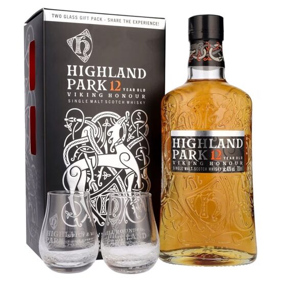 Highland Park Single Malt Scotch Whisky cu 2 Pahare, 40%, 0.7L