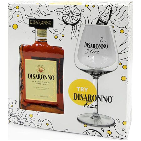 Disaronno Originale cu 1 Pahar Fizz, 28%, 0.7L
