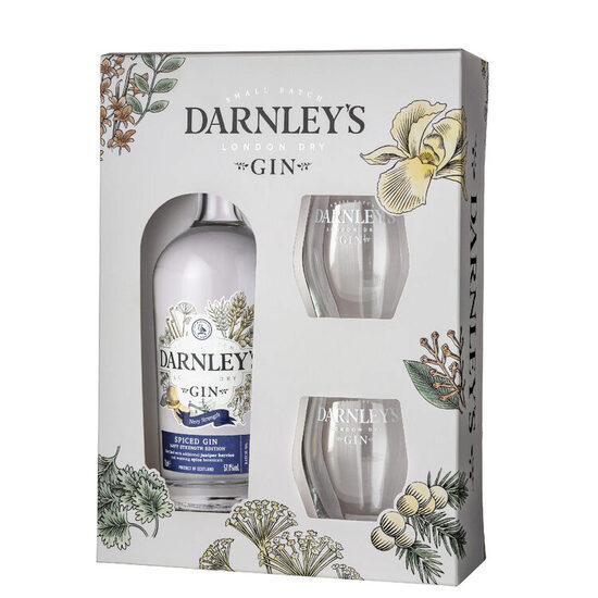Gin Wemyss Darnley's Navy Strength cu 2 pahare, 57.1%, 0.7L